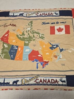 Discover Canada Map Print Throw Blanket - Multicolor